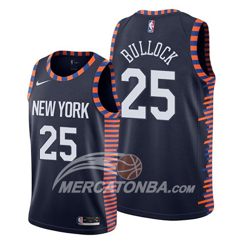 Maglia New York Knicks Reggie Bullock Citta 2019 Blu